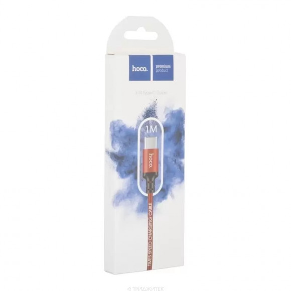 USB кабель Hoco X14 Times Speed Type-C Charging Cable, 1 метр, (черный с красным)