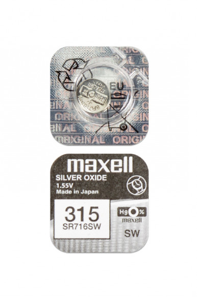 Батарейка (элемент питания) Maxell SR716SW 315 (0%Hg), 1 штука