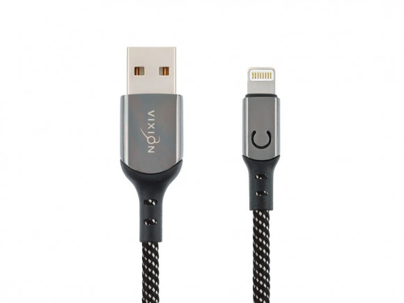 Кабель USB Vixion (K9 Ceramic) для Apple iPhone Lightning 8-pin (1м) (черно/белый)