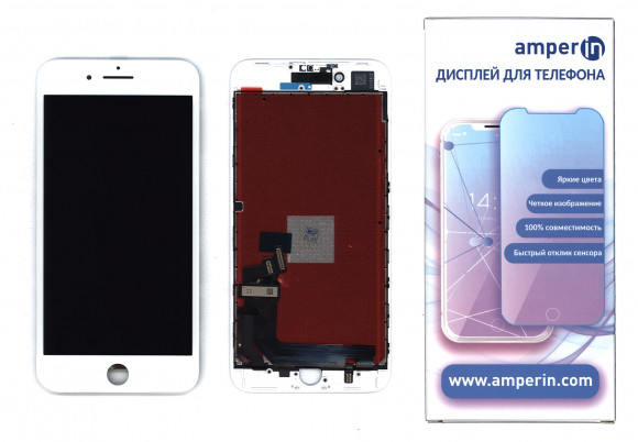 Дисплей Amperin для Apple iPhone 8 Plus в сборе с тачскрином (IPS) белый Дисплей Amperin для Apple iPhone 8 Plus в сборе с тачскрином (IPS) белый