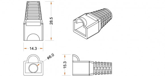 BOOT-BK-10 Изолирующий колпачок для разъемов RJ-45, черный (10 шт.) Hyperline