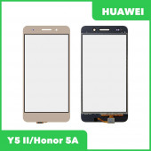 Сенсорное стекло (тачскрин) для Huawei Y5 II (CUN-L21), Honor 5A (LYO-L21), золотой Сенсорное стекло (тачскрин) для Huawei Y5 II (CUN-L21), Honor 5A (LYO-L21), золотой
