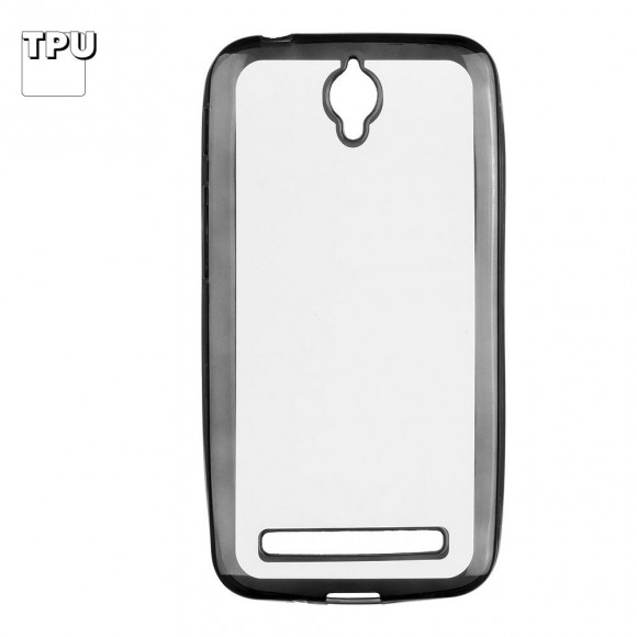 Чехол силиконовый "LP" для Asus ZenFone C ZC451CG TPU (прозрачный с черной хром рамкой)
