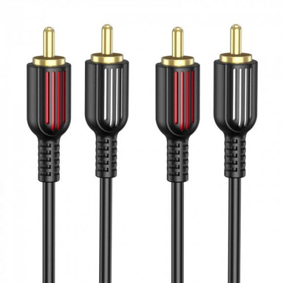 Аудиокабель BOROFONE BL13 2xRCA - 2xRCA, 1.5м, черный