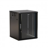 TWB-1266-GP-RAL9004 Шкаф настенный 19-дюймовый (19"), 12U, 650x600х600мм, стеклянная дверь с перфорацией по бокам, ручка с замком, цвет черный (RAL 90 TWB-1266-GP-RAL9004 Шкаф настенный 19-дюймовый (19"), 12U, 650x600х600мм, стеклянная дверь с перфорацией по бокам, ручка с замком, цвет черный (RAL 90