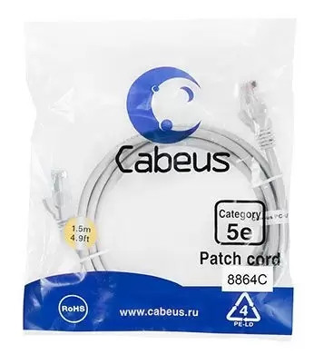 Патч-корд U/UTP Cabeus PC-UTP-RJ45-Cat.5e-1.5m-LSZH