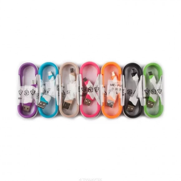 USB Дата-кабель MicroUSB плоский в катушке, 1 метр, фиолетовый USB Дата-кабель MicroUSB плоский в катушке, 1 метр, фиолетовый