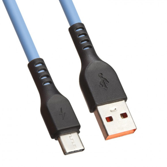 USB кабель "LP" USB Type-C "Extra" TPE (голубой, коробка)