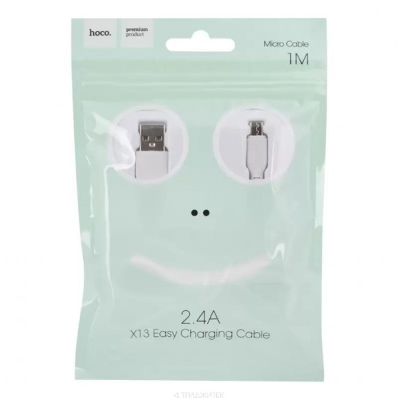 USB кабель Hoco X13 Easy Charging Micro Charging Cable, 1 метр, белый USB кабель Hoco X13 Easy Charging Micro Charging Cable, 1 метр, белый