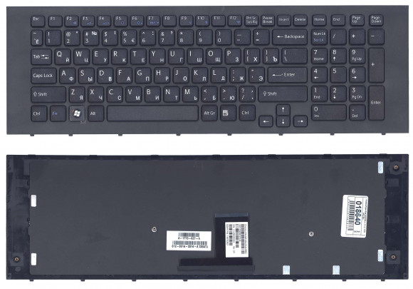Клавиатура для ноутбука Sony Vaio VPC-EC, черная с рамкой