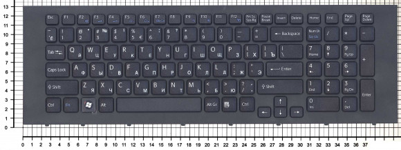 Клавиатура для ноутбука Sony Vaio VPC-EC, черная с рамкой Клавиатура для ноутбука Sony Vaio VPC-EC, черная с рамкой