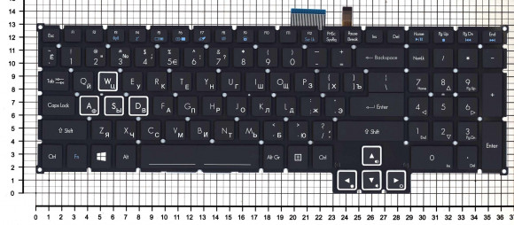 Клавиатура для ноутбука Acer PRedator 17X GX-791, черная c подсветкой