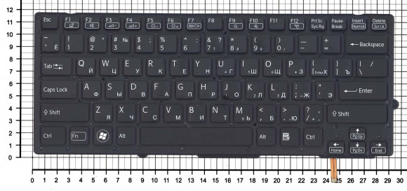 Клавиатура для ноутбука Sony Vaio VPC-SD VPC-SB, черная с подсветкой Клавиатура для ноутбука Sony Vaio VPC-SD VPC-SB, черная с подсветкой