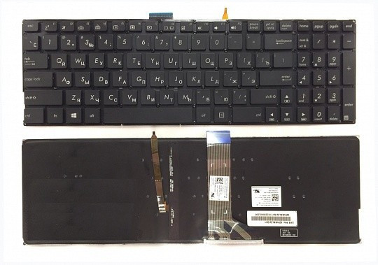 Клавиатура для ноутбука ASUS VIVOBOOK K501L черная, с подсветкой
