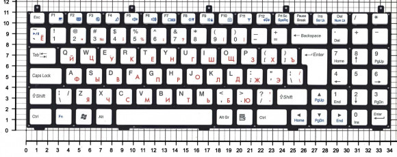 Клавиатура для ноутбука DNS W765S белая, без рамки широкий Enter Клавиатура для ноутбука DNS W765S белая, без рамки широкий Enter