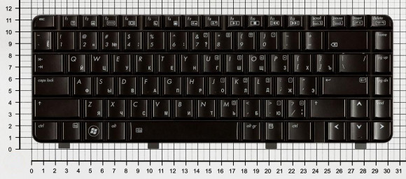 Клавиатура для ноутбука HP Pavilion DV3-2000, DV3-2100, черная с подсветкой
