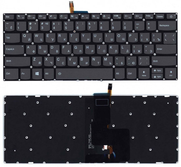 Клавиатура для ноутбука Lenovo 320-14IKB, черная с подсветкой