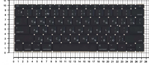 Клавиатура для ноутбука Apple MacBook 12" A1534 2015+ Small Enter, черная