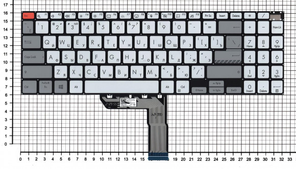Клавиатура для ноутбука Asus VivoBook PRO 16 M7600QA, серебристая