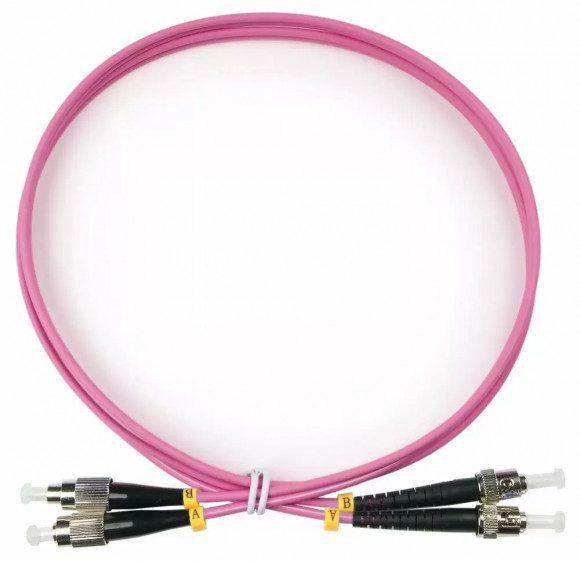 Патч-корд оптический TopLan, дуплексный, FC/PC-ST/PC, MM 50/125 (OM4), 150 м, LSZH