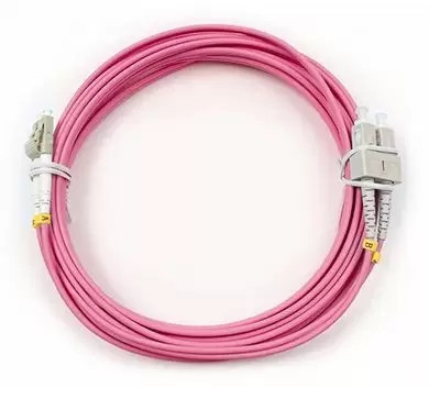 Шнур оптический duplex Cabeus FOP-50-OM4-LC-SC-7m