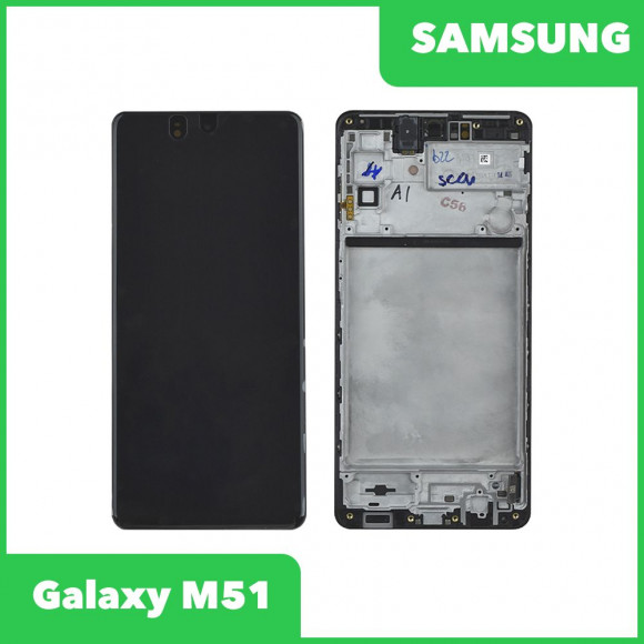 Дисплей для Samsung Galaxy M51 SM-M515 в сборе GH82-23568A в рамке (черный) 100% оригинал