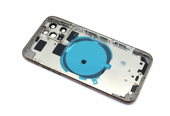 Задняя крышка (корпус) в сборе с рамкой для Apple iPhone 11 Pro, gold