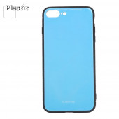 Защитная крышка "LP" для Apple iPhone 7 Plus, 8 Plus "Glass Case", голубое стекло (коробка)