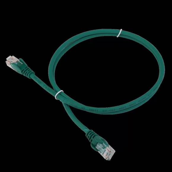 Патч-корд RJ45 - RJ45, 4 пары, UTP, категория 6, 0.5 м, зеленый, LSZH, LANMASTER, LAN-PC45/U6-0.5-GN