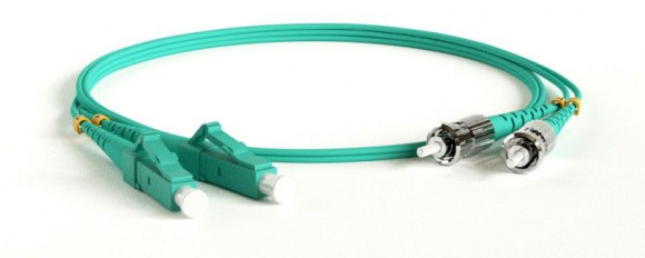 FC-D2-503-LC/PR-ST/PR-H-2M-LSZH-AQ Патч-корд волоконно-оптический (шнур) MM 50/125(OM3), LC-ST, duplex, LSZH, 2 м Hyperline