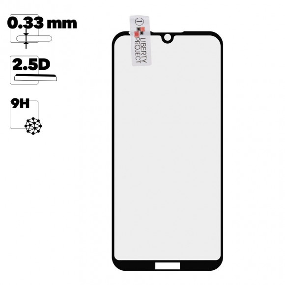 Защитное стекло "LP" для Huawei Honor Y5 Prime 2019 Thin Frame Full Glue 0.33 мм, 2.5D, 9H, черное
