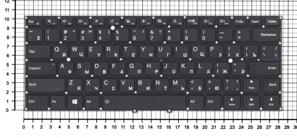 Клавиатура для ноутбука Lenovo 920-13IKB, черная с подсветкой