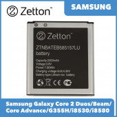Аккумулятор Zetton для Samsung Galaxy Core 2 Duos, Beam, Core Advance, G355H, i8530, i8580 2000 mAh аналог EB585157LU