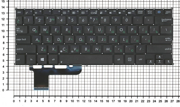 Клавиатура для ноутбука Asus S201, S201E, X201, X201E, черная