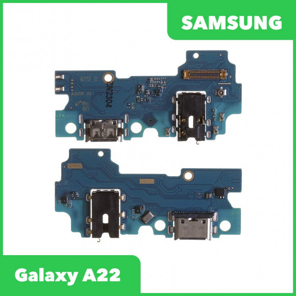 Системный разъем (разъем зарядки) для Samsung Galaxy A22 SM-A225, микрофон (оригинал)