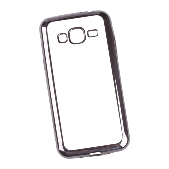 Силиконовый чехол "LP" для Samsung Galaxy J3 TPU (прозрачный с черной хром рамкой)