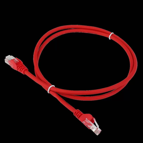 Патч-корд RJ45 - RJ45, 4 пары, UTP, категория 6, 0.5 м, красный, LSZH, LANMASTER, LAN-PC45/U6-0.5-RD