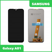 Дисплей для Samsung Galaxy A01 SM-A015F, DS в сборе узкий коннектор (черный) 100% ориг