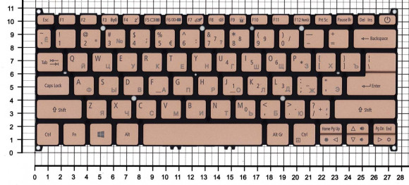 Клавиатура для ноутбука Acer Swift 5 SF514-52T золотистая с подсветкой