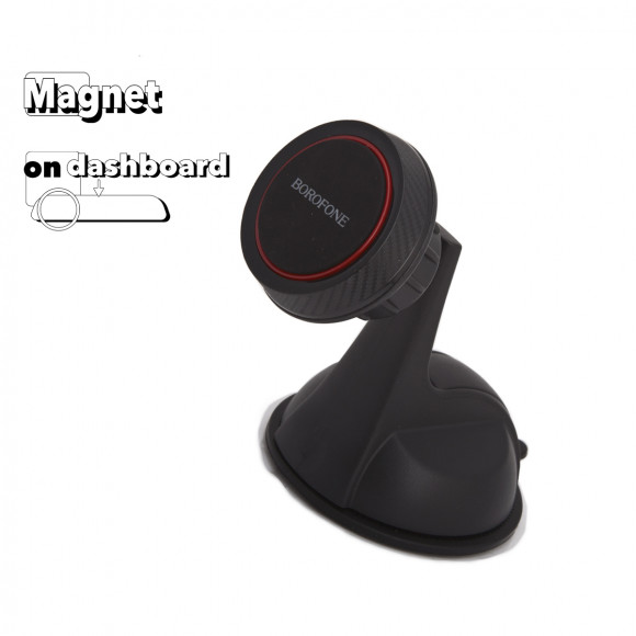 Автомобильный держатель Borofone BH14 Journey Series Suction Cup In-Car Holder, черный/красный