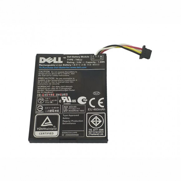 Аккумулятор для сервера Dell Poweredge m620, r420, r620, r820, r320, r520, r720, Perc h810, (T40jj), 1.6Wh, 460mAh, 3.6V (оригинал)