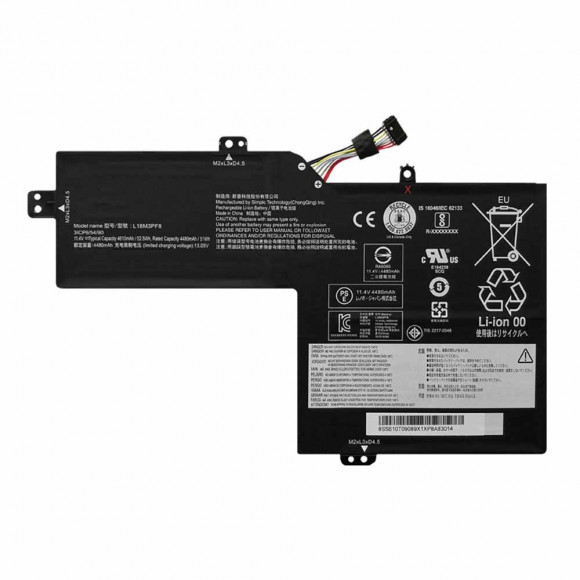 Аккумулятор для Lenovo (L18M3PF8, L18L3PF4) S540-15IWL, 52.5Wh, 4610mAh, 11.4V