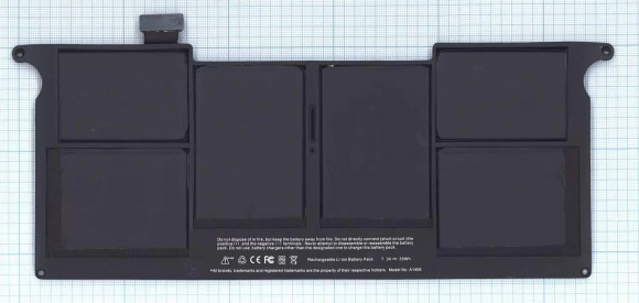 Аккумулятор (батарея) для ноутбука Apple MacBook Air A1370, A1406, 7.3В, 35Вт, 4790мАч (OEM)
