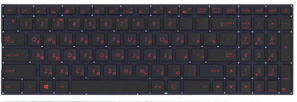 Клавиатура для ноутбука Asus FX502 черная с красной подсветкой
