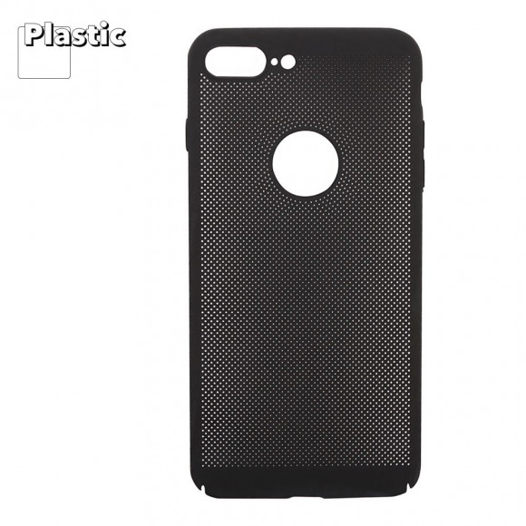 Защитная крышка "LP" для Apple iPhone 8 Plus "Сетка" Soft Touch, черный (европакет)