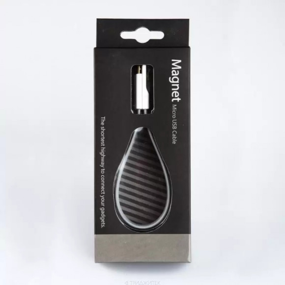 USB Дата-кабель на магните MicroUSB (серый, коробка)