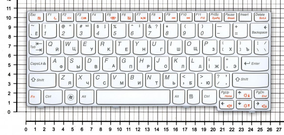 Клавиатура для ноутбука Lenovo IdeaPad U160 белая