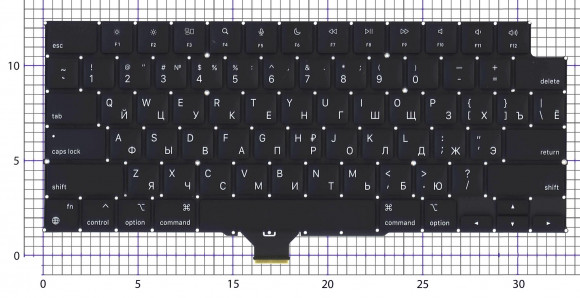 Клавиатура для ноутбука Apple MacBook Pro 14 16 A2442, A2485 Late 2021 плоский Enter Клавиатура для ноутбука Apple MacBook Pro 14 16 A2442, A2485 Late 2021 плоский Enter