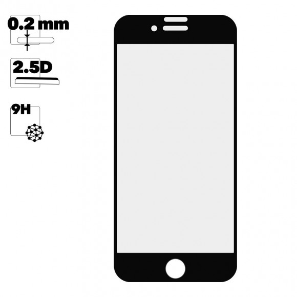 Защитное стекло для Apple iPhone 6, 6s Ceramics Film 0.2 мм., черная рамка (без упаковки)