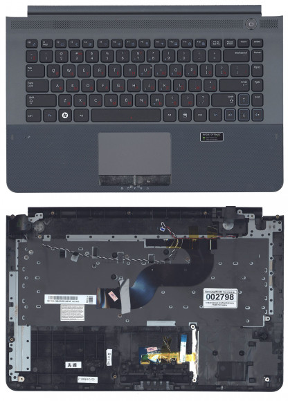 Клавиатура для ноутбука ноутбука Samsung RC420 серая топ-панель